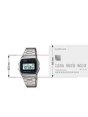 Casio Unisex 36.8 x 33.2 x 8.2mm Vintage COLLECTION A-158WA-1Q Grey Dial Metal Watch - D011 - Watch from Casio - Shop in Sri Lanka at Arcade.lk