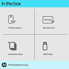 HP 150 Wireless Mouse,1600 DPI, 10 m Range, 2.4 GHz USB dongle for Instant connectivity, Ambidextrous, Ergonomic Design, Rubber Grip for All Day Comfort, 12 Month Battery - Personal Computer from HP - Shop in Sri Lanka at Arcade.lk