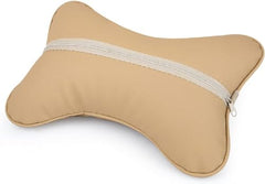 DETACHI Faux Leather Car Neck Rest Pillow/Cushion Set of Pillows Compatible with All Cars - Pack of 2 Pieces (Beige) - Automotive Parts and Accessories from DETACHI - Shop in Sri Lanka at Arcade.lk