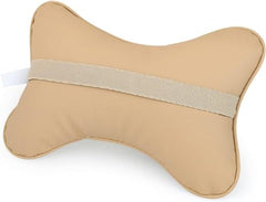 DETACHI Faux Leather Car Neck Rest Pillow/Cushion Set of Pillows Compatible with All Cars - Pack of 2 Pieces (Beige) - Automotive Parts and Accessories from DETACHI - Shop in Sri Lanka at Arcade.lk