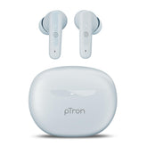 pTron Bassbuds Astra in-Ear TWS Earbuds w/Stereo Sound, 50Hrs Playtime, Stereo Calls, Custom EQ, Mobile App, BTv5.3 Headphones, Touch Control, Voice Assistant, Type C Charging & IPX4 (Grey)