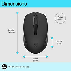 HP 150 Wireless Mouse,1600 DPI, 10 m Range, 2.4 GHz USB dongle for Instant connectivity, Ambidextrous, Ergonomic Design, Rubber Grip for All Day Comfort, 12 Month Battery - Personal Computer from HP - Shop in Sri Lanka at Arcade.lk