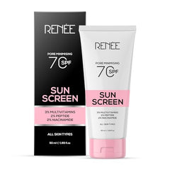 RENEE Pore Minimizing Sunscreen Spf 70 With 2% Niacinamide For All Skins, 2% Peptide & 3% Multivitamins, 50Ml - Beauty from RENEE - Shop in Sri Lanka at Arcade.lk