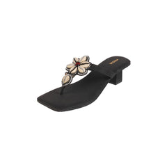 Mochi Women Synthetic Floral-Embellished Block Heel Sandal