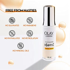 Olay Vitamin C Face Serum with Niacinamide l Even Glow & Smooth Texture l Normal, Oily, Dry & Combination Skin l Parabens & Sulphate-free l 30ml