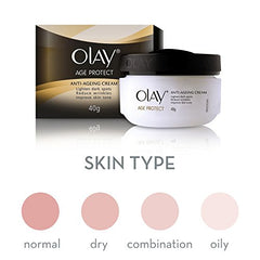Olay Age Protect Anti-Ageing Cream | Lightens Dark Spots and Reduces Wrinkles | Normal, Oily, Dry, Combination Skin | 40g - Beauty from Olay - Shop in Sri Lanka at Arcade.lk
