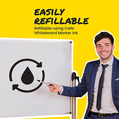 Cello Whitemate Whiteboard BoldMarkers | Set of 6 | Assorted Ink Colours | Whiteboard Marker with Easily Erasable Ink | Refillable Whiteboard Markers - Office Product from Cello - Shop in Sri Lanka at Arcade.lk