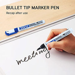 DOMS Fine Magnetic Whiteboard Duster Marker Set | Easy to Wipe | Refillable White Board Marker with Good Grip | Set of 2 Markers & 1 Duster | Blue & Black Ink, Pack of 1 - Office Product from Doms - Shop in Sri Lanka at Arcade.lk