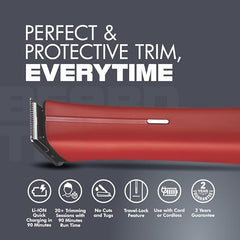 Havells Bt6111 Beard Trimmer, Skin Firendly Stainless Steel Blades 90 Mins Runtime Up To 13 Mm Length Settings 2 Years Guarantee (Red)-Battery Powered, Men - Personal Care Appliances from Havells - Shop in Sri Lanka at Arcade.lk