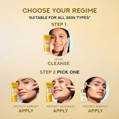 Pond's Detan Face Wash for Tan Removal in Just 7 Days | Contains Vitamin C and Niacinamide | Facewash for All Skin Types, 100gm