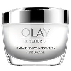 Olay Regenerist Revilatising Hydration Cream with SPF 15 | Hydrated, Plump, Bouncy Skin | With Hyaluronic Acid, Niacinamide and Peptides | Normal, Oily, Dry, Combination Skin | 50g - Beauty from Olay - Shop in Sri Lanka at Arcade.lk