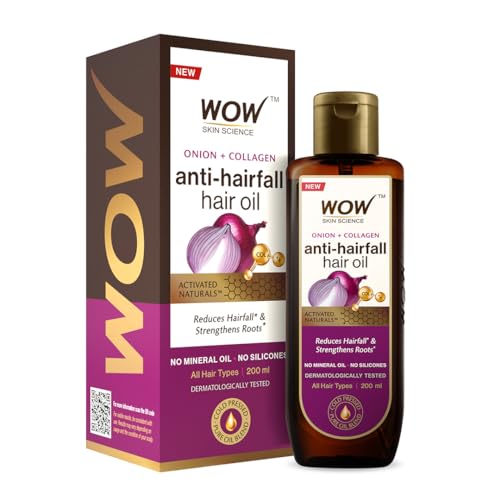 WOW Skin Science Onion & Collagen Anti-Hairfall Hair Oil|Nourishes Scalp & Stimulates Roots|Reduces Hairfall & Breakage|Repairs Damaged Hair|Boosts Hair Thickness|200ml - Beauty from WOW Skin Science - Shop in Sri Lanka at Arcade.lk