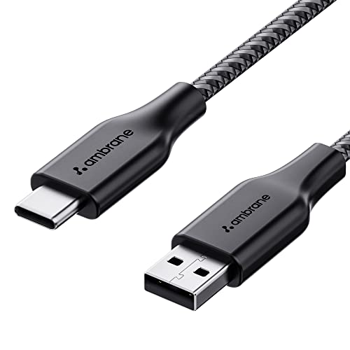 Ambrane Unbreakable 3A Fast Charging 1.5m Braided Type C Cable, 480Mbps Data Sync, Quick Charge 3.0 (RCT15A, Black) - Wireless Accessory from Ambrane - Shop in Sri Lanka at Arcade.lk