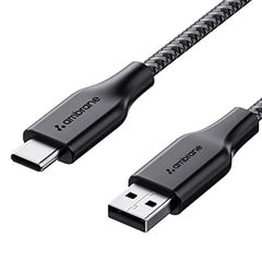 Ambrane Unbreakable 3A Fast Charging 1.5m Braided Type C Cable, 480Mbps Data Sync, Quick Charge 3.0 (RCT15A, Black) - Wireless Accessory from Ambrane - Shop in Sri Lanka at Arcade.lk