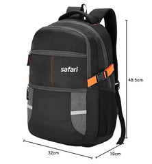 Safari Omega spacious/large laptop backpack with Raincover, college bag, travel bag for men and women, Black, 30 Litre - Luggage from Safari - Shop in Sri Lanka at Arcade.lk