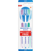 Check price of Sensodyne Toothbrush, Soft Rounded Bristles for Adults, 3 Pieces (Manual,Multicolor) in Sri Lanka | Arcade.lk