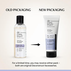 Deconstruct Oily Skin Essentials Salicylic Oil Control Face Wash with Niacinamide & SPF 50+ Gel Sunscreen | Oil Control Facewash (100ml) & Gel Sun Screen (50g) | No White Cast Sunscreen