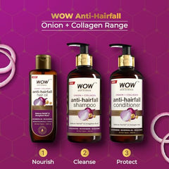 WOW Skin Science Onion & Collagen Anti-Hairfall Hair Oil|Nourishes Scalp & Stimulates Roots|Reduces Hairfall & Breakage|Repairs Damaged Hair|Boosts Hair Thickness|200ml - Beauty from WOW Skin Science - Shop in Sri Lanka at Arcade.lk