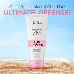 RENEE Pore Minimizing Sunscreen Spf 70 With 2% Niacinamide For All Skins, 2% Peptide & 3% Multivitamins, 50Ml - Beauty from RENEE - Shop in Sri Lanka at Arcade.lk