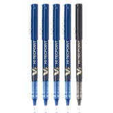 Pilot Hi-Tecpoint V7 0.7mm Fine Point Pure Liquid Ink Roller Ball Pen | Pack Of 5 (4 Blue + 1 Black)