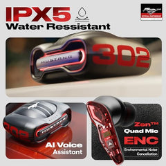 Boult Mustang Newly Launched Torq TWS Earbuds with 60H Playtime, App Support, 4 Mics ENC, 45ms Low Latency, 13mm Driver, Breathing LEDs, Touch Control, Made in India, IPX5 Ear Buds Wireless (Silver)