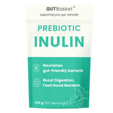Gutbasket Pure Inulin Powder (250g) - Prebiotic Fiber for Gut Health & Digestive Wellness - Vegan, Non-GMO, Gluten-Free - Ideal for Smoothies, Coffee, and Baking