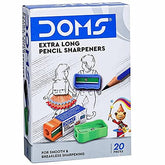 Doms Non-Toxic Extra Long Pencil Sharpener Box Pack | for Smooth & Breakless Sharpening | Playful Body Colors | Pack of 20 Pieces - Office Product from Doms - Shop in Sri Lanka at Arcade.lk