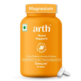 Arth Chelated Magnesium Bislycinate Supplement | With Vitamin D2 & Vitamin B6 | 200mg Elemental Magnesium | For Muscle Recovery, Relaxation & Better Sleep | Reduce Stress & Anxiety | 30 Veg Tablets