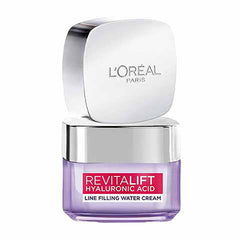 L'Oréal Paris Hyaluronic Acid Line Filling Water Cream, Moisturiser, Hyaluronic Acid for Hydration, Replumps Skin, Ceramides for Skin Barrier Repair, Reduces Fine Lines, 50ml