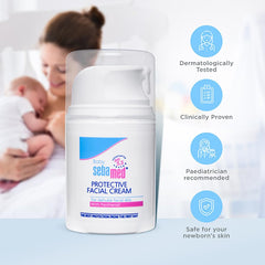 Baby Sebamed Protective Facial Cream|pH 5.5|Baby Face Cream|Vitamin E for Soft Skin|Ideal for salivary rashes|100ml