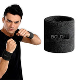 Boldfit Cotton Wrist Band for Men & Women 3 Inch - Wrist Sweat Band for Badminton Football, Basketball, Running & Athletic Sports, Sweat Absorbent Wrist Bands - Black - Sports from Boldfit - Shop in Sri Lanka at Arcade.lk