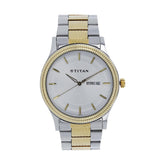 Titan Quartz Analog with Day and Date Silver Dial Stainless Steel Strap Watch for Men-NS1650BM03/NT1650BM03