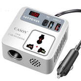 Cason 150W Car Laptop Charger/Power Inverter with 2 USB (3.1A Max) + 1 C Type Smart USB Charging Ports, 12V DC to 220V AC, 2X Universal AC Outlet