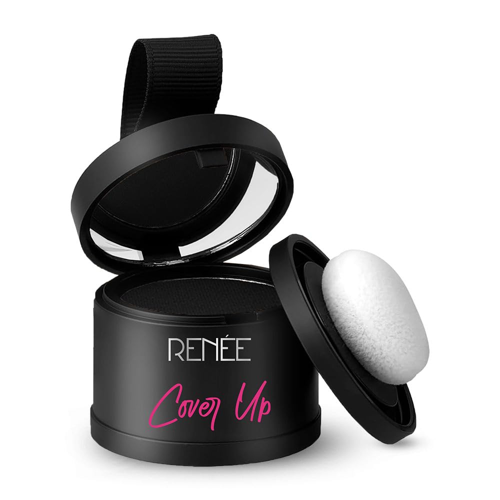 RENEE Cover-Up Hair Powder- Black, Cover Grey Roots & Bald Spots Instantly, Highly Pigmented, Fuller and Denser, Long-Lasting & Matte Finish, Flawless Application, 4gm - Beauty from RENEE - Shop in Sri Lanka at Arcade.lk