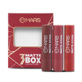 MARS Matte Box Set of 3 Lipsticks for Women | Long-Lasting | Smooth Finish | Moisturising | One Swipe Pigmentation | (3x3.2 gm)