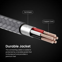 Portronics ikonnect C+ Type C to 3.5mm Aux Cable with 1M Length, Nylon Braided, Metal Heads, Gold Plated Connector(Black) - Wireless Accessory from Portronics - Shop in Sri Lanka at Arcade.lk