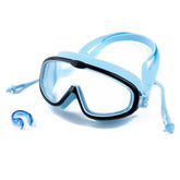 Boldfit Swimming Goggles for Kids, Boys With Adjustable Strap, UV Protection, Antifog Goggles, Free Ear & Nose Plug | Blue Black