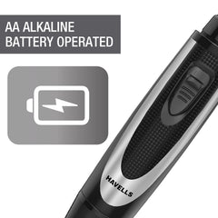 Havells Ne6322 Nose & Ear Hair Trimmer,Battery Operated & Easy To Carry (Black), Unisex - Personal Care Appliances from Havells - Shop in Sri Lanka at Arcade.lk