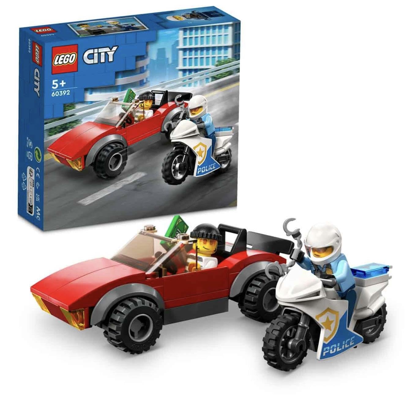 LEGO City Police Bike Car Chase 60392 Building Toy Set (59 Pcs),Multicolor - Toy from LEGO - Shop in Sri Lanka at Arcade.lk