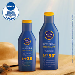 NIVEA Sun Protect And Normal Moisture 125Ml Spf 50 Advanced Sunscreen For Instant Protection| Pa+++ Uva - Uvb Protection System| Vitamin E + Moisture| Very Water Resistant