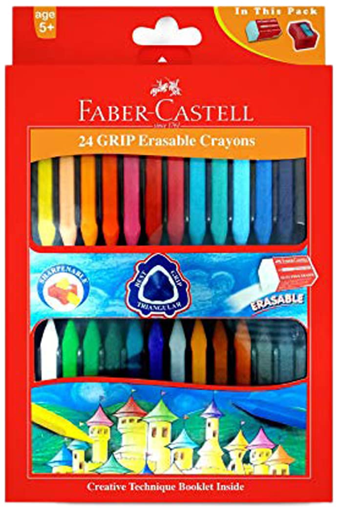 Faber-Castell Grip Erasable Crayon Set - Pack of 24 (Assorted) - Office Product from Faber-Castell - Shop in Sri Lanka at Arcade.lk