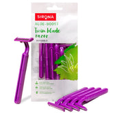 Sirona Disposable Hair Removal Razor For Women, With Aloe Boost For Arms, Legs And Bikini Line, 2 Blade Shaving Razor - Pack Of 5 - Drugstore from Sirona - Shop in Sri Lanka at Arcade.lk