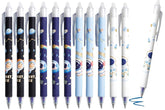 FunBlast Erasable Gel Pens – Pack of 12 Pcs Space Theme Gel Pen with 0.5mm Tip, Smooth Writing Erasable Pens with Magic Eraser for School, Office & Home Use