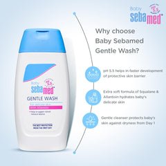 Baby Sebamed Gentle Wash|pH 5.5|Baby Body Wash|Soap Free|Tear Free|200ml