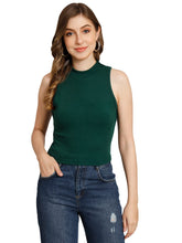 FUNDAY FASHION Women's Solid Ribbed Crop Tank Regular Fit Top For Women's