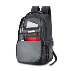 Tommy Hilfiger Joshua Polyester Unisex 15 Inch Laptop Backpack - Black | 21 Ltr Capacity| Padded & Adjustable Strap | Water Resistant | 3 Compartment | Water Bottle Holder | USB Cable holder Pocket
