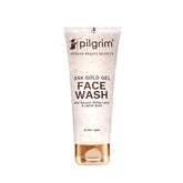 Pilgrim 24k Gold Gel Facewash with Korean White Lotus & Lactic Acid 80ml | Face wash for glowing skin | Reduce dark spot and improves skin texture