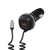 Portronics 71W Car Power 1C Triple Output Fast Car Charger with 33W Type-C Cable, 20W Type-C PD, 18W USB Port, Fast Charging Adapter for iPhone & Android (Black) - Wireless Accessory from Portronics - Shop in Sri Lanka at Arcade.lk