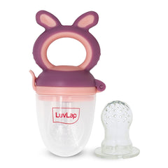 LuvLap Silicone Food/Fruit Nibbler with Extra Mesh, Soft Pacifier/Feeder, Teether for Baby, Infant, Bunny Violet & Pink - Baby Product from LuvLap - Shop in Sri Lanka at Arcade.lk