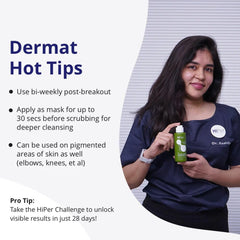 HiPer Rice Microfoliant Resurfacing Face Scrub (50 gm) | Gentle Exfoliation with Rice & Tea Tree Oil | Polishes Skin & Fades Scars | For Acne Prone Skin